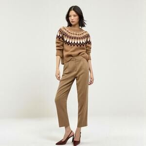 VERONICA BEARD Netta Wool Blend Pant Heather Russet Brown Size 16 NWT $478